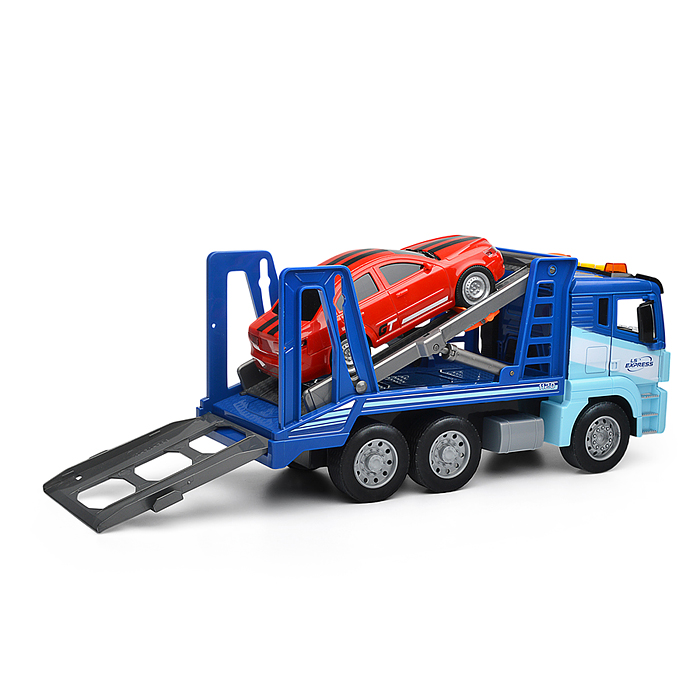 Машина WY1120A "Эвакуатор" 1:10 ( свет, звук) в коробке ( цвет синий )