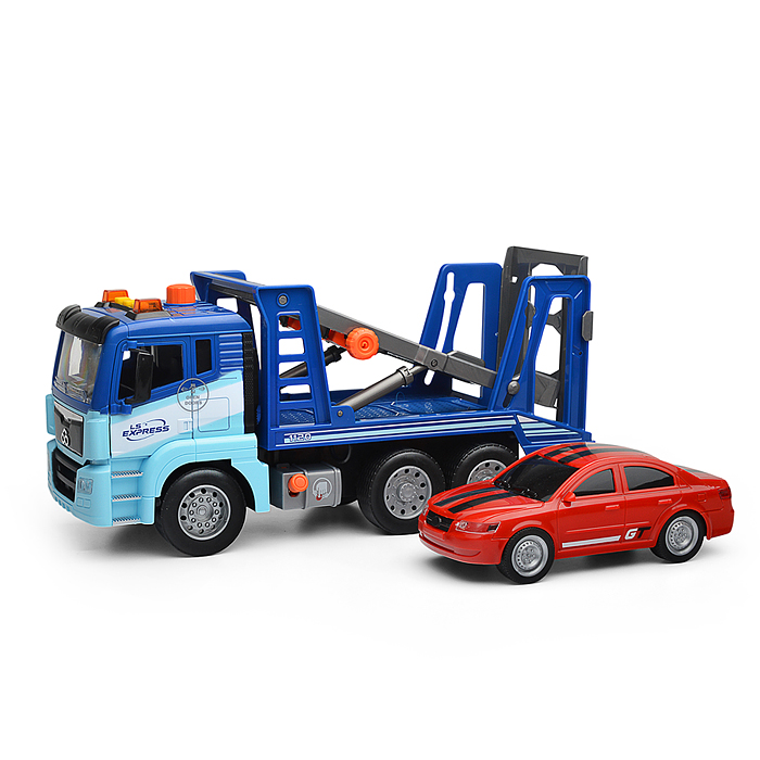 Машина WY1120A "Эвакуатор" 1:10 ( свет, звук) в коробке ( цвет синий )