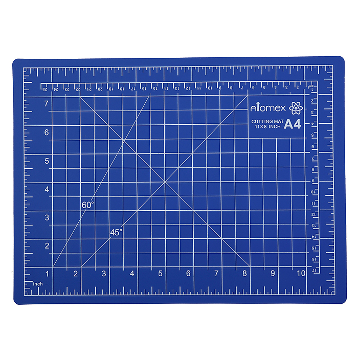 Коврик для резки A4 (30x22,5 см) "Attomex" непрорезаемый, толщина 2 мм, двухсторонний, трехслойный, 