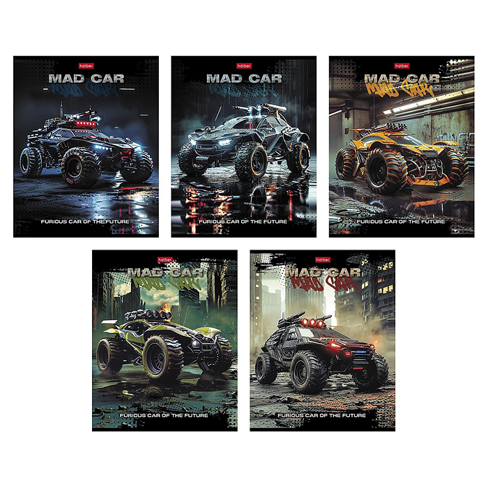Тетрадь 48л. клетка "Mad Car" А5