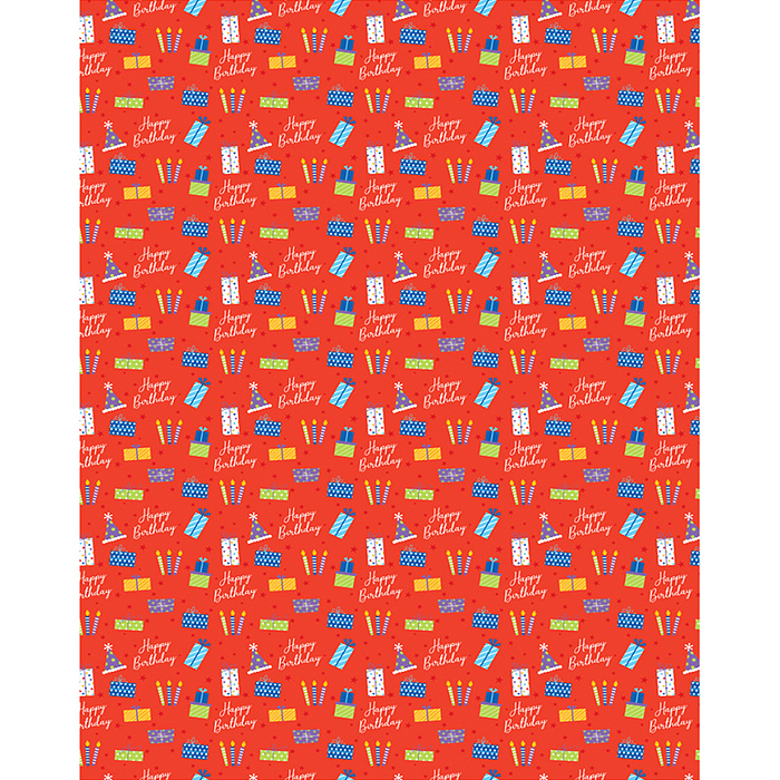 Упаковочная бумага глянц. 70*100см, "Congrats", 80 г/м2, ассорти, 4 дизайна 