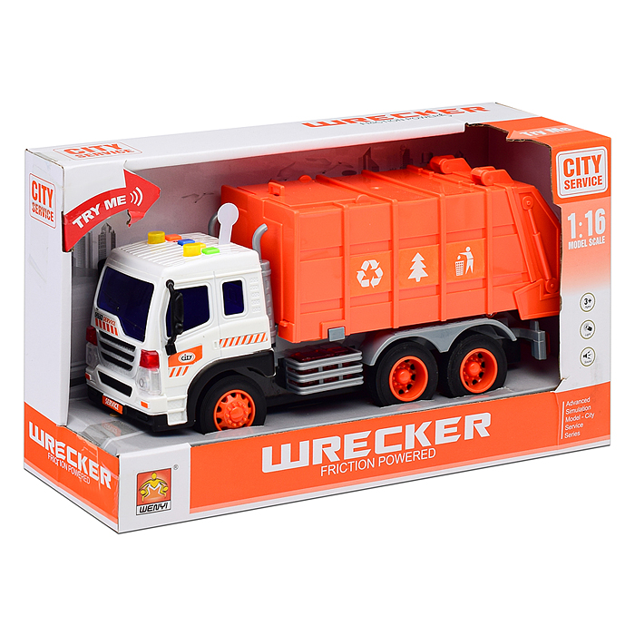 Машина WY340A "Мусоровоз" 1:16 (свет, звук) в коробке