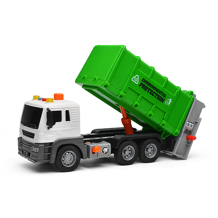 Машина JS108 "Мусоровоз" 1:16 (свет, звук) в коробке (зеленый)