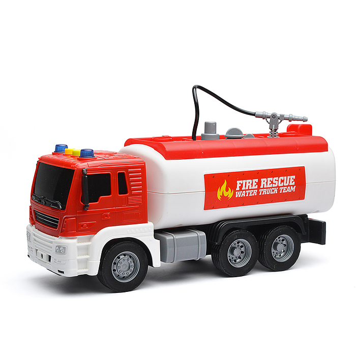 Машина JS111 "Пожарная цистерна" 1:16 (свет, звук) в коробке
