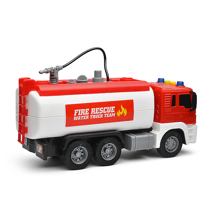 Машина JS111 "Пожарная цистерна" 1:16 (свет, звук) в коробке