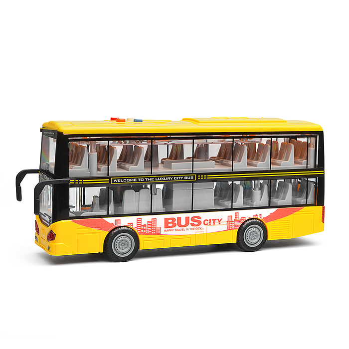 Автобус JS123A "Городской" 1:16 (свет, звук) в коробке (желтый)