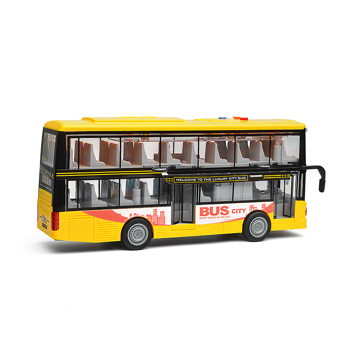 Автобус JS123A "Городской" 1:16 (свет, звук) в коробке (желтый)