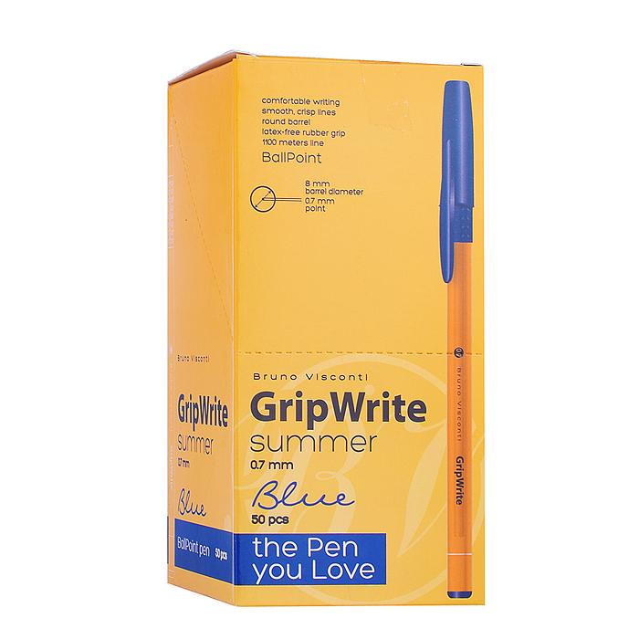 Ручка "GripWrite Summer" шариковая 0.7 мм, синяя