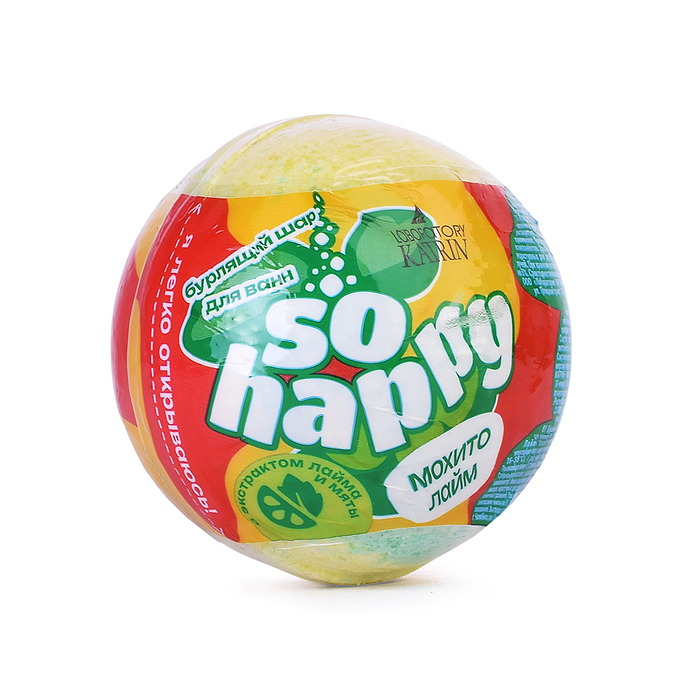 Бурлящий шар для ванны 120г "SOHappy" Мохито Лайм
