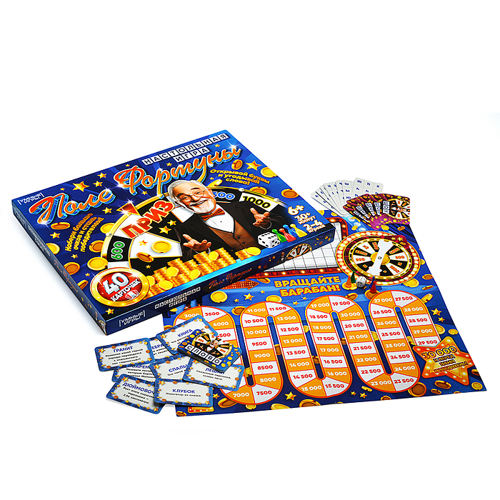 Настольная игра-викторина "Поле Фортуны" 40 карточек. 450х350х40 мм.