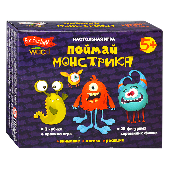 Игра настольная деревянная "Поймай монстрика" Far farland Wood