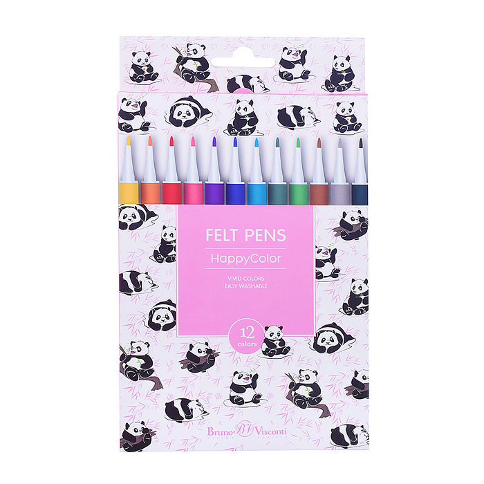 Фломастеры 12 цв. "Happycolor" 4 вида