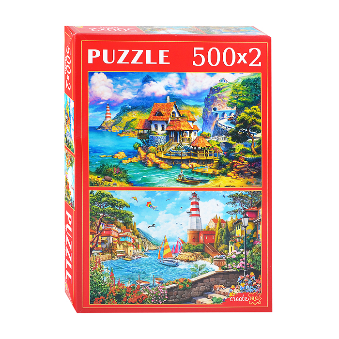 Наборы пазлов 2в1 (500+500) "Морские пейзажи"