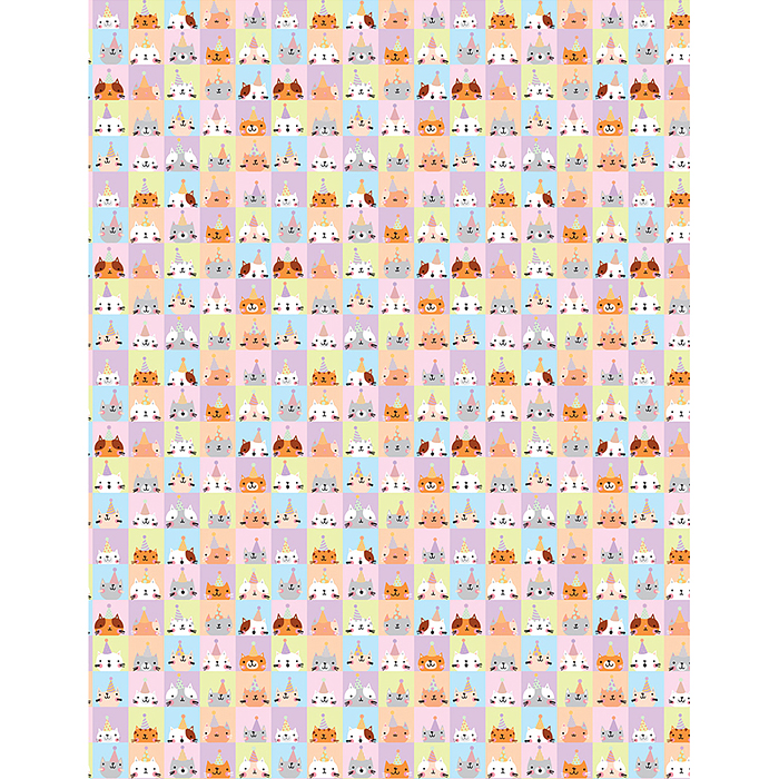 Упаковочная бумага "Bithday friends", глянц. 70*100см, 80г/м2 