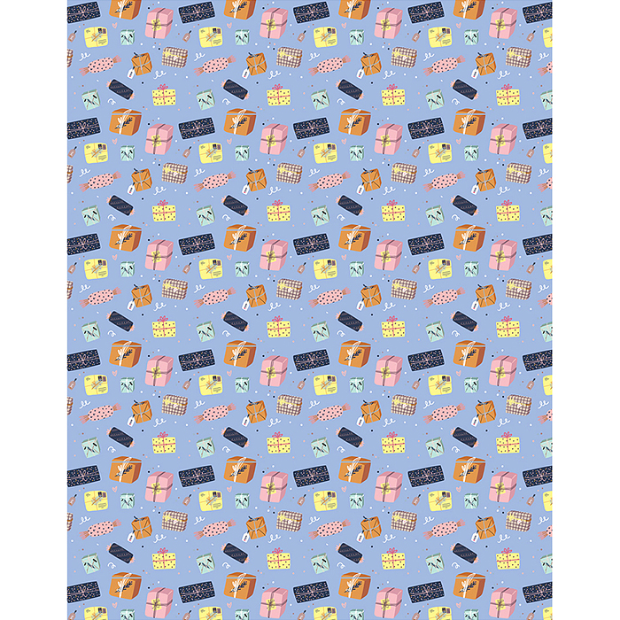 Упаковочная бумага "Birthday mood" глянц. 70*100см, 80 г/м2, ассорти, 5 дизайнов