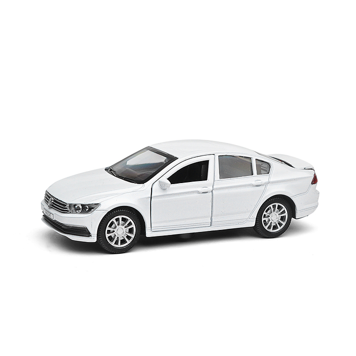 Машина металл Volkswagen passat 12 см, двери, багаж, инерц, белый