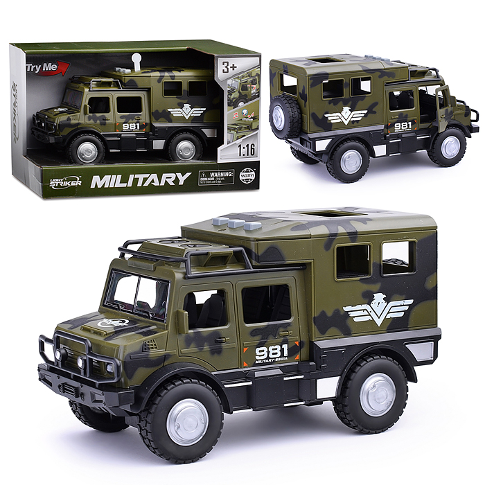 Машина WY980A "Военная" на батарейках, в коробке