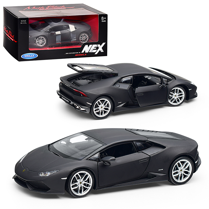 Машинка 1:24 Lamborghini Huracan Coupe, черный матовый