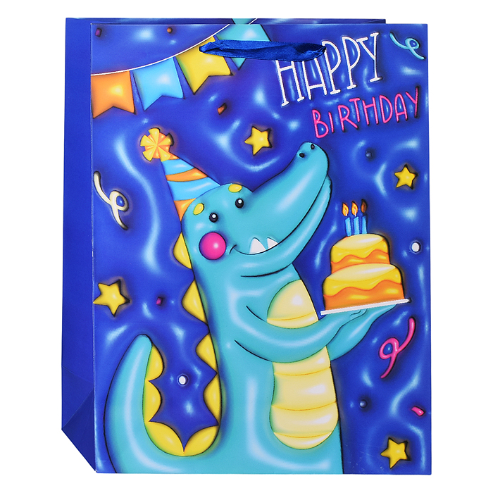 Пакет подарочный 00-6299 "Happy Birthday" 26*32*10,5 см