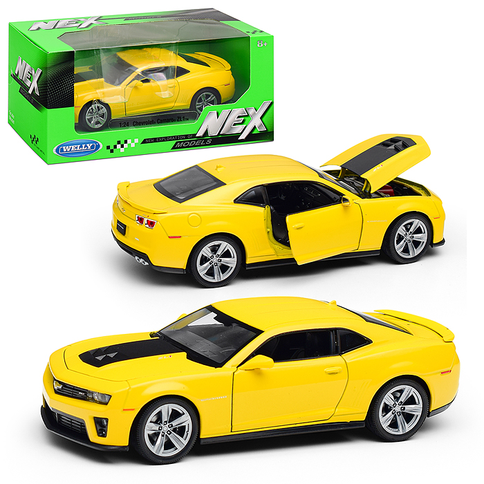 Машинка 1:24 Chevrolet Camaro ZL1, желтый