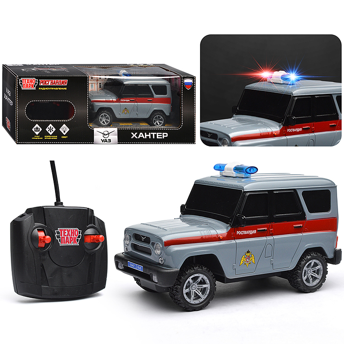 Машина UAZ Hunter Росгвардия, р/у 18 см, свет, сер, в коробке Машина UAZ Hunter Росгвардия, р/у 18 см, свет, сер, в коробке