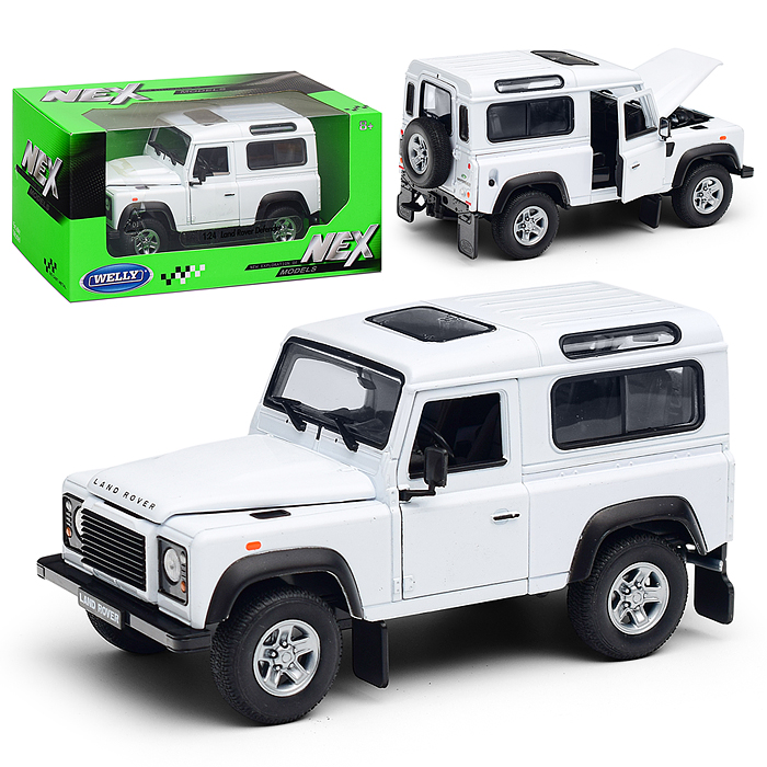 Машинка 1:24 Land Rover Defender I, белый