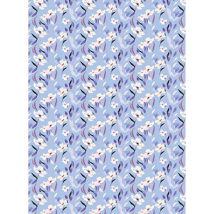 Упаковочная бумага  "Floral mood", глянц. 70*100см, 80 г/м2, ассорти, 5 дизайнов