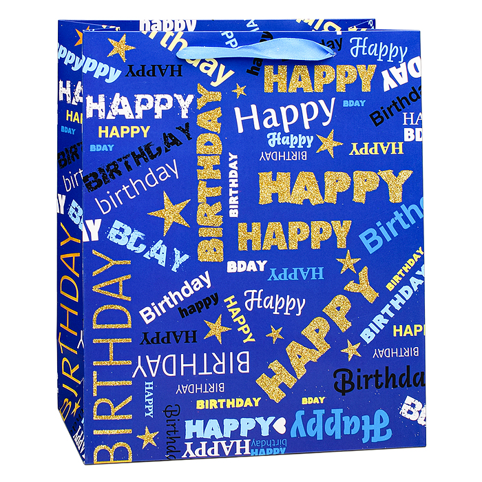 Пакет подарочный 00-6316 "Happy birthday" 32х26х12 см