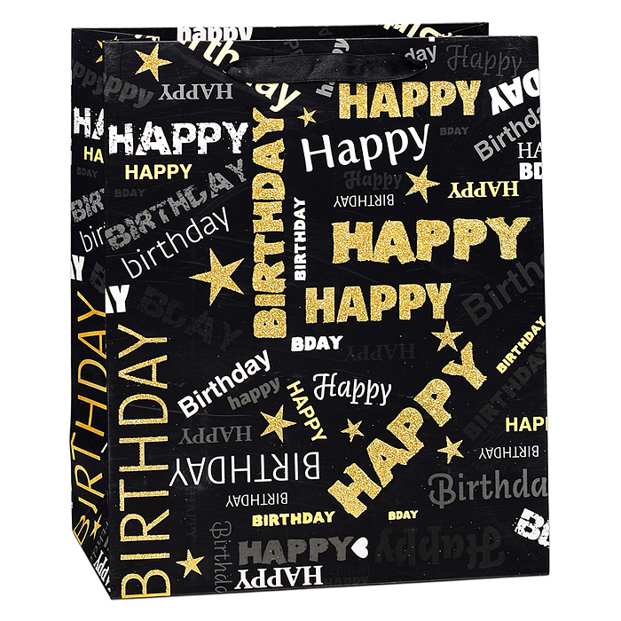 Пакет подарочный 00-6316 "Happy birthday" 32х26х12 см