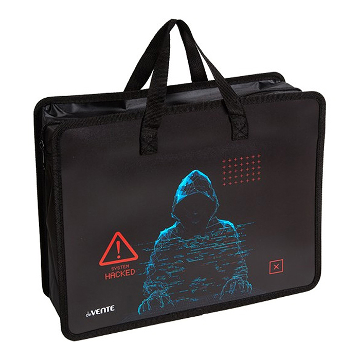 Папка для тетрадей, ИЗО и технологии "Label. Hacker" A4 (33,5x26x10 см) с текстильным расшир