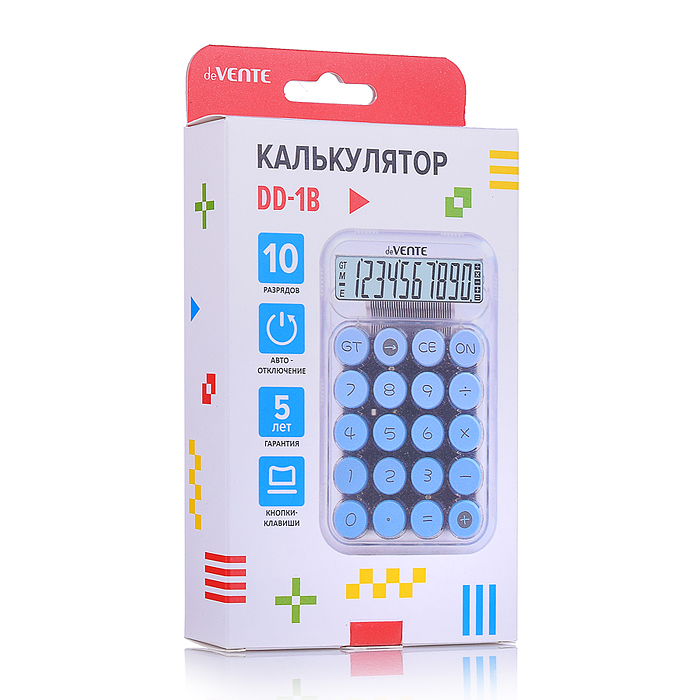Калькулятор настольный DD-1, 125x150x18 мм, 10 разрядный, коррекция последнего введенного 