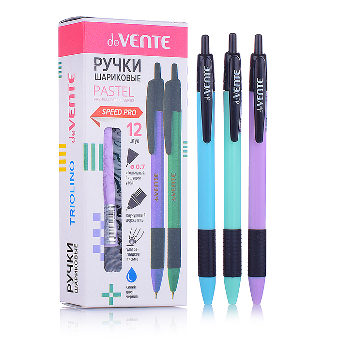 Ручка шариковая автоматическая "Triolino Pastel" серия Speed Pro, d=0,7 мм, ультра гладкое 