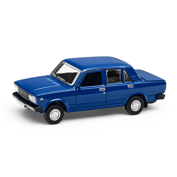 Машина металл LADA ВАЗ-2105 1997 12cm, (двери, багаж, темно-синий)инерц., в коробке