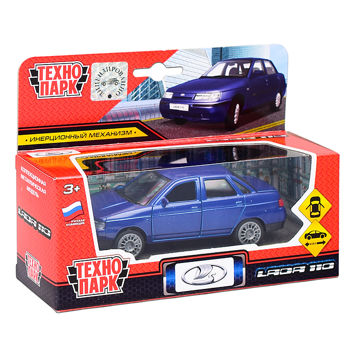 Машина металл LADA 110 12 см, двери, инерц., коробка