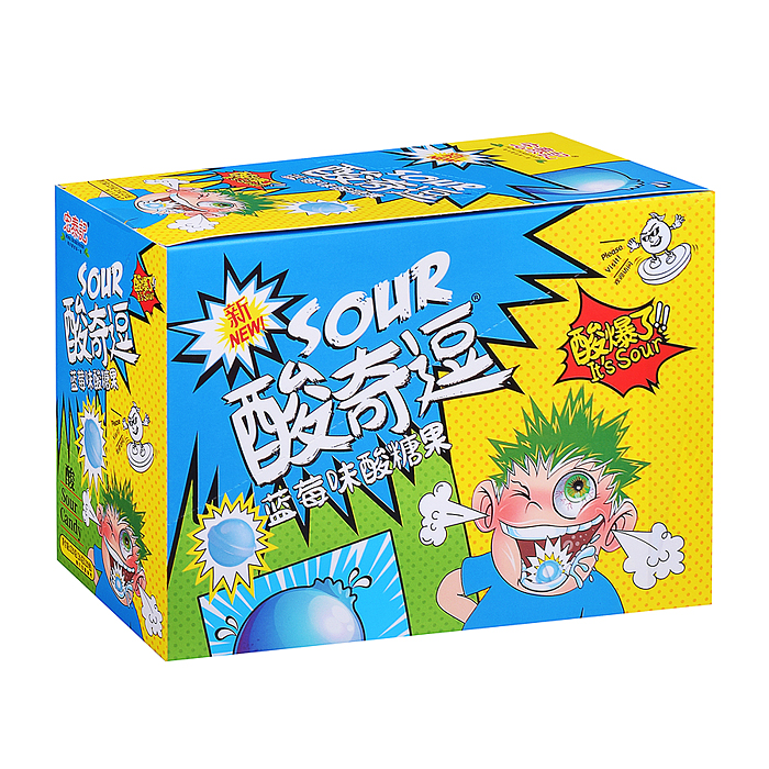Леденцы кислые Sour Candy Mini 26 г, в пластиковом пакете с подвесом, голубика