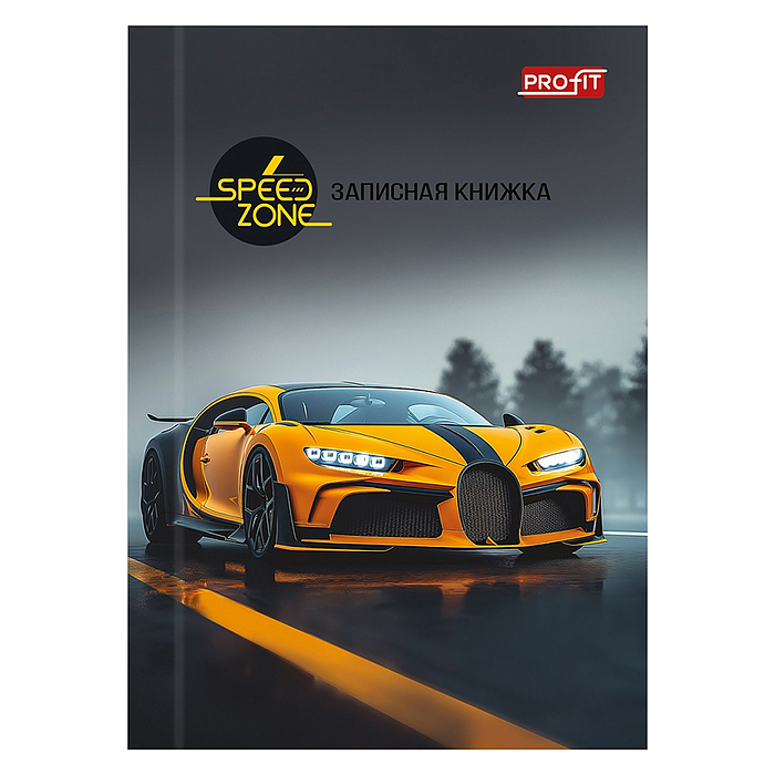Записная книжка 48л. А7 "Жёлтое авто-2" перепл. 7БЦ, глянц. ламинация