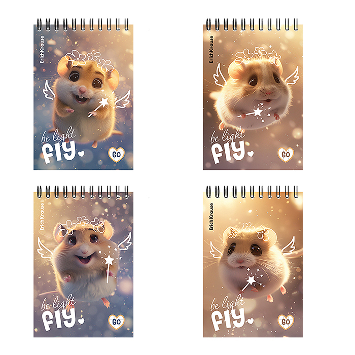 Блокнот на спирали "Fluffy" А6, 60 листов, клетка_MIX-PACK