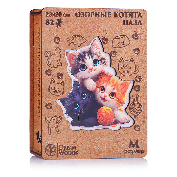 Пазл фигурный "Озорные котята"