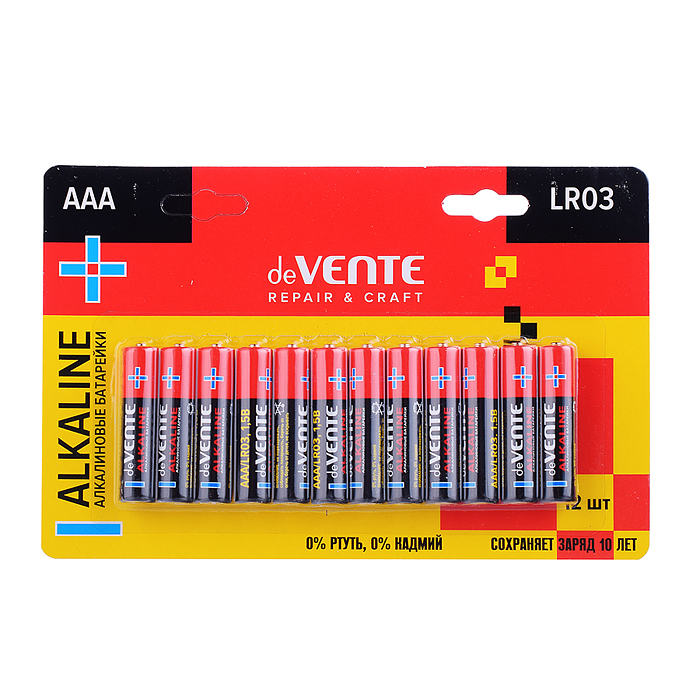 Батарейка "REPAIR & CRAFT" алкалиновая, AAA, LR03, 1,5В, 12 шт в блистере