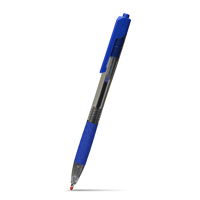 Ручка шариковая EQ01930 Arrow авт. 0.7мм резин. манжета прозрачный/синий синие чернила (1шт)