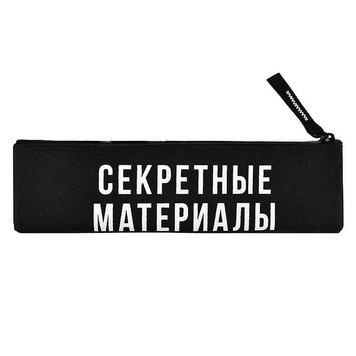Пенал школьный "Фразы с характером" (без наполнения, 20х6 см, полиэстер, молния)