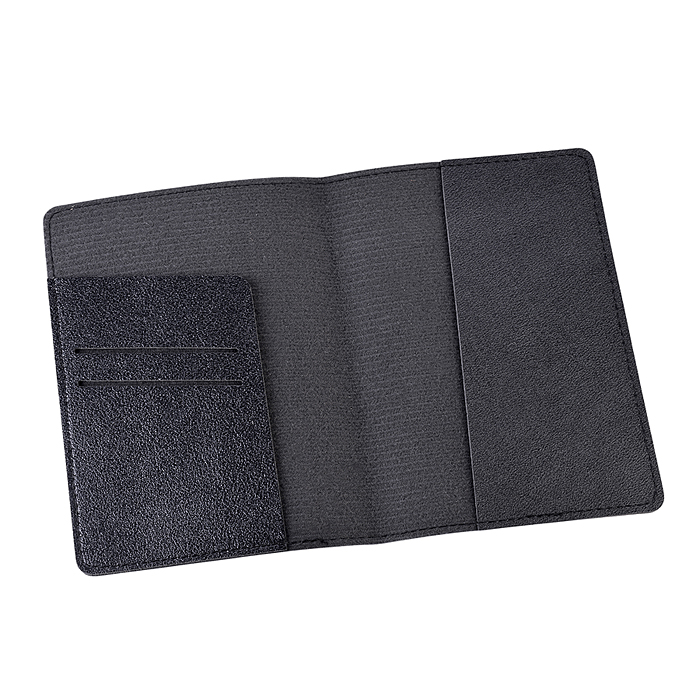 Обложка для паспорта "Casual" 10x14 см, искусственная кожа, отстрочка, 2 отделения для визиток, черн