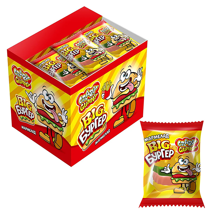 Мармелад "Crazy gummy. Big Бургер" 18гр (36шт) Мармелад "Crazy gummy. Big Бургер" 18гр (36шт)