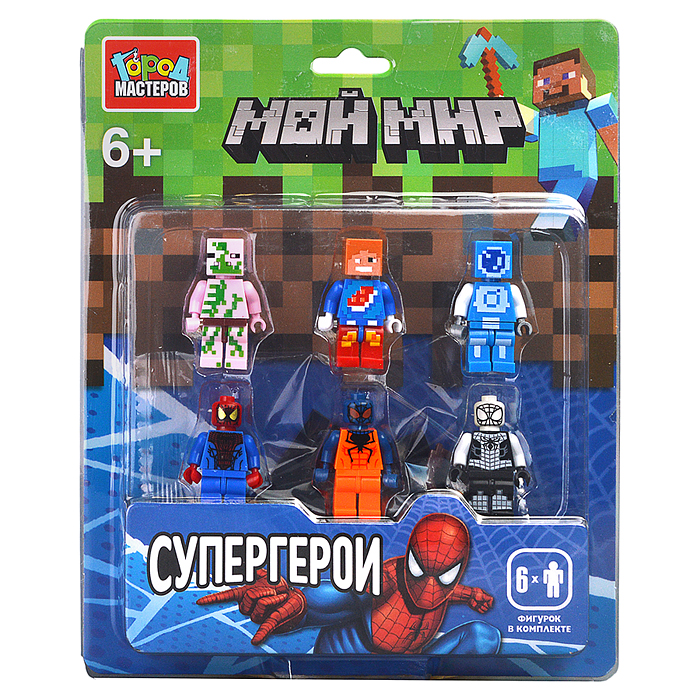 Конструктор фигурки "Мой мир. Спайдермен" 6 шт. 