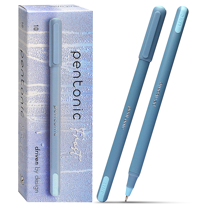 Ручка шариковая Pentonic Frost синий 0,7 мм голуб. кругл. корп. игольчатый наконечник