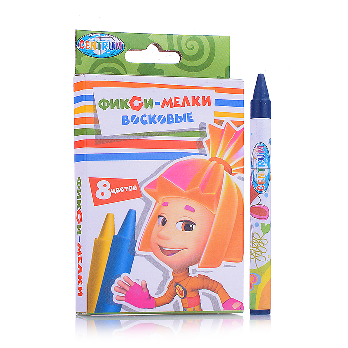 Мелки восковые, 8 цветов. Фиксики.
