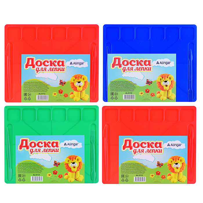 Доска для лепки А5, 2 стека, пластик, цвет ассорти, "Зоопарк"