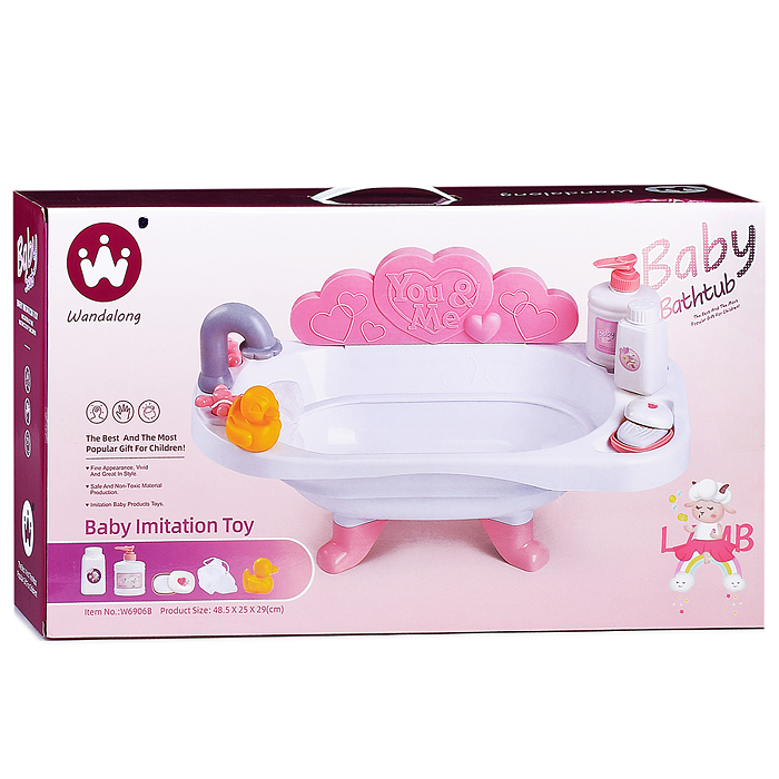 Ванна для кукол W6906B розовая, в коробке