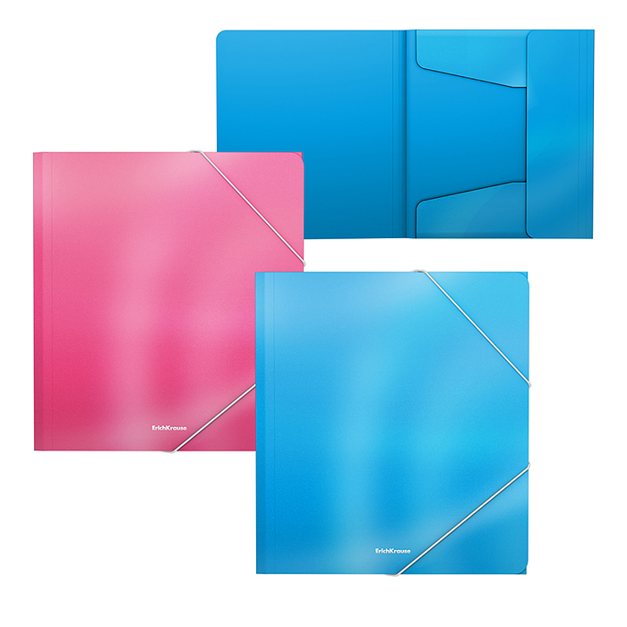 Папка для тетрадей на резинках пластиковая Glossy Bubble Gum, арома, A5+, ассорти (в пакете по 4шт.)