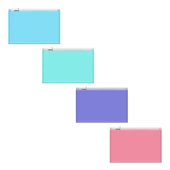 Zip-пакет пластиковый Diagonal Pastel, 190х70мм, непрозрачный, ассорти (в пакете по 12 шт.)